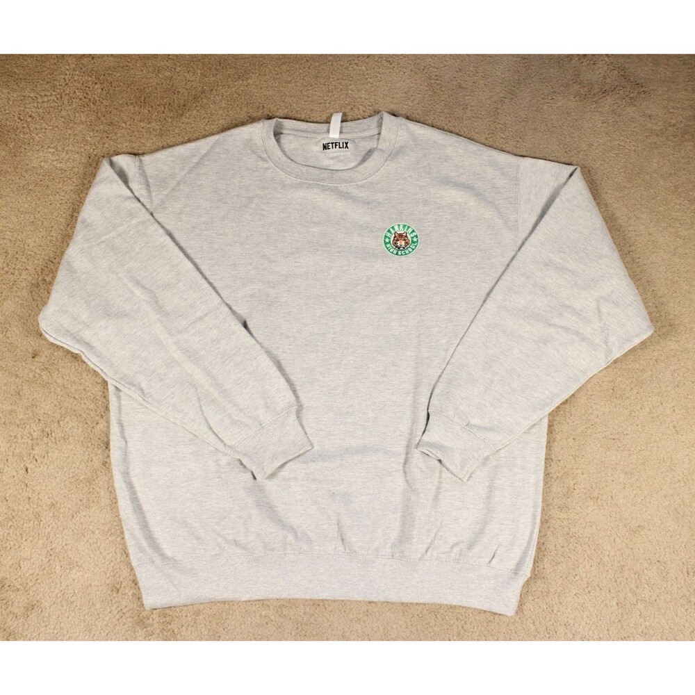 Netflix Stranger Things Hawkins High School Embroidered Tiger (2XL) Sweatshirt